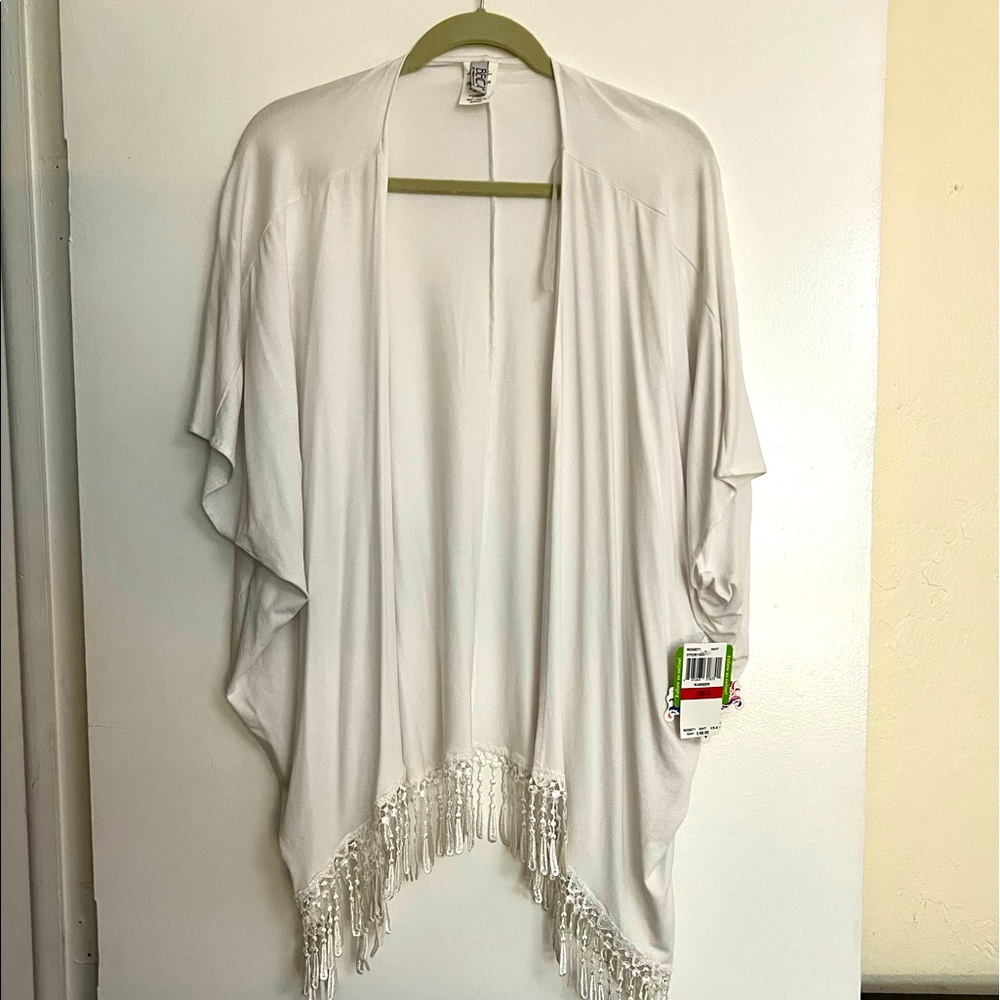 Net Becca white fringe coverup size xs/s